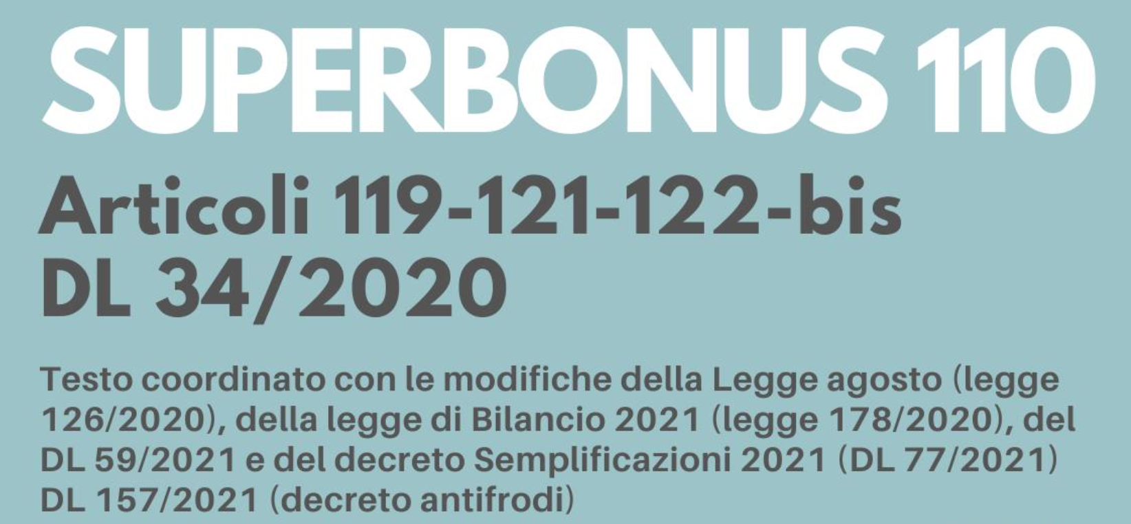 Superbonus, il DL 34/2020 PDF aggiornato al dl antifrodi